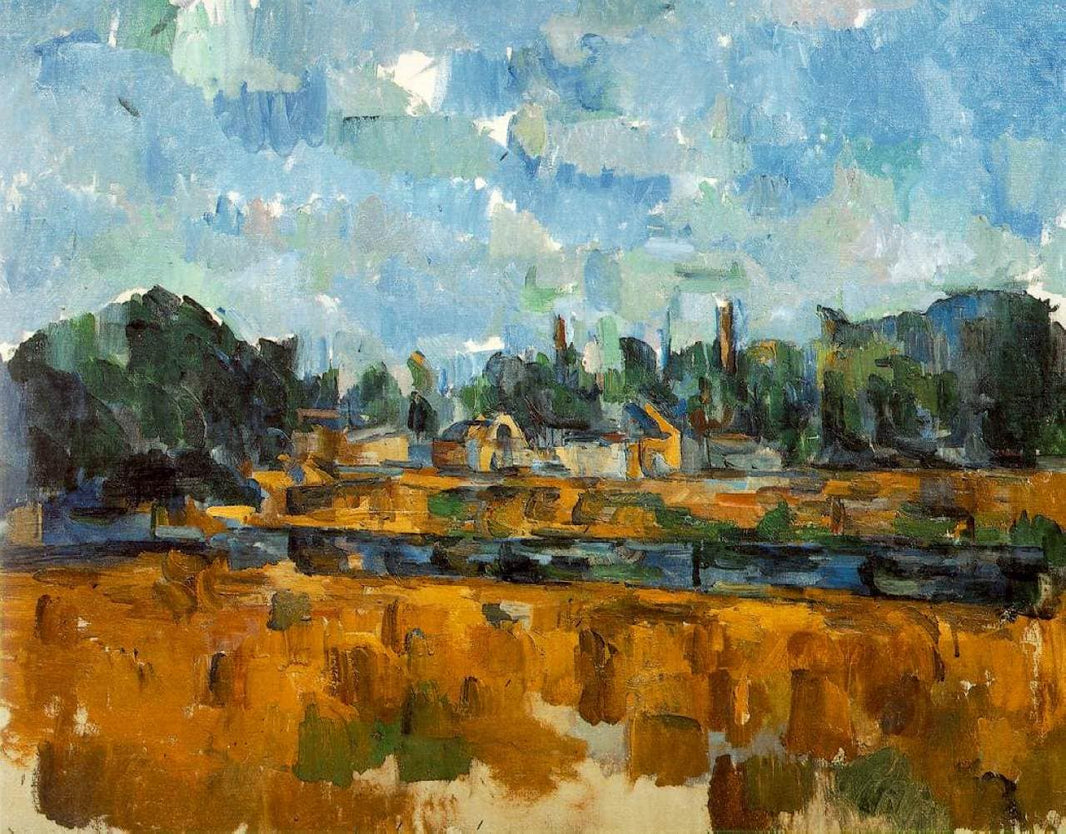 Riverbanks by Paul Cezanne — hand-painted landscape oil painting reproduction on canvas