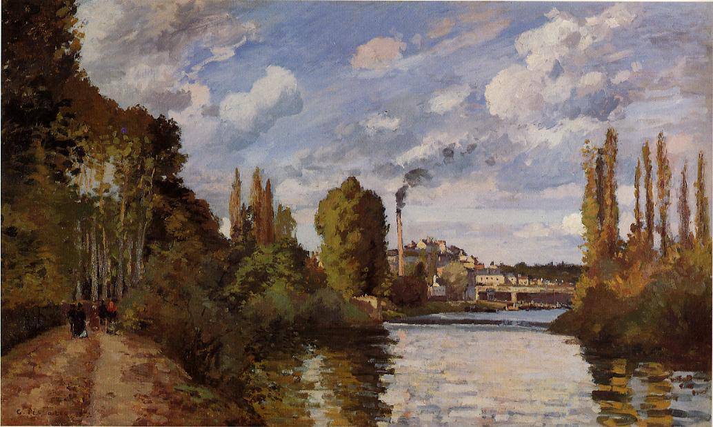 Riverbanks in Pontoise - Camille Pissarro