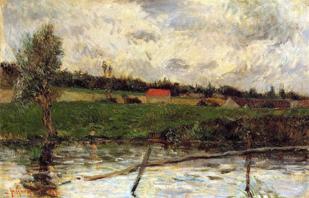 Riverside (Breton landscape) by Paul Gauguin — hand-painted botanical oil painting reproduction on canvas