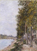 Road Along the Seine at Saint Mammes by Alfred Sisley — hand-painted botanical oil painting reproduction on canvas
