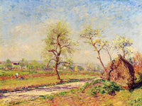 Road at Veneux by Alfred Sisley — hand-painted botanical oil painting reproduction on canvas