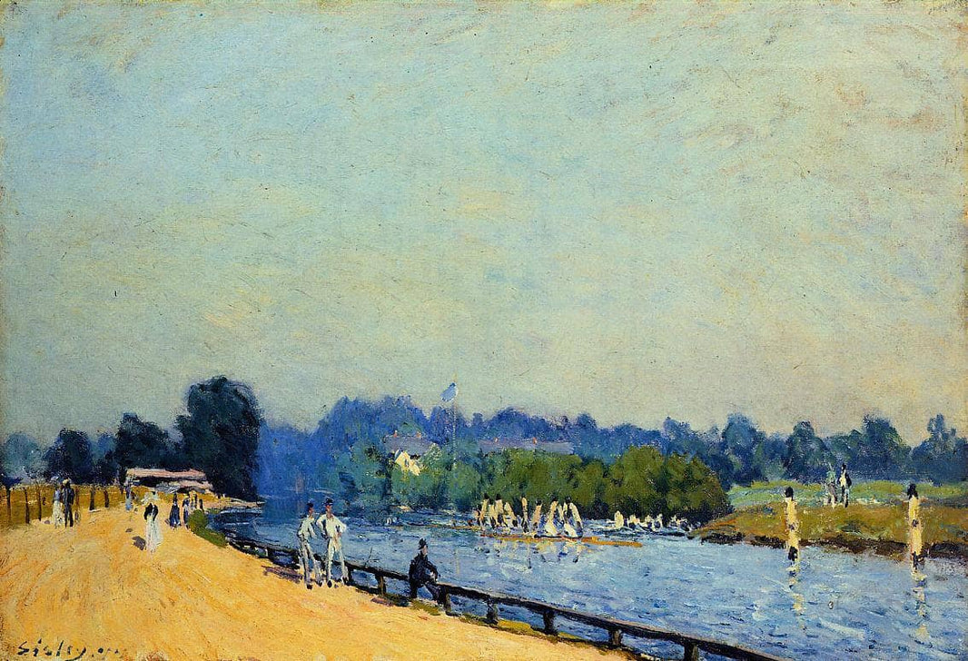 Road from Hampton Court by Alfred Sisley — hand-painted landscape oil painting reproduction on canvas