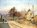 Road from Osny to Pontoise, Hoar Frost by Camille Pissarro — rural oil painting wall art, Impressionism
