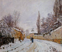 Road under Snow, Louveciennes by Alfred Sisley — hand-painted botanical oil painting reproduction on canvas
