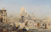 Oriental street scene by Robert Alott — hand-painted cultural oil painting reproduction on canvas