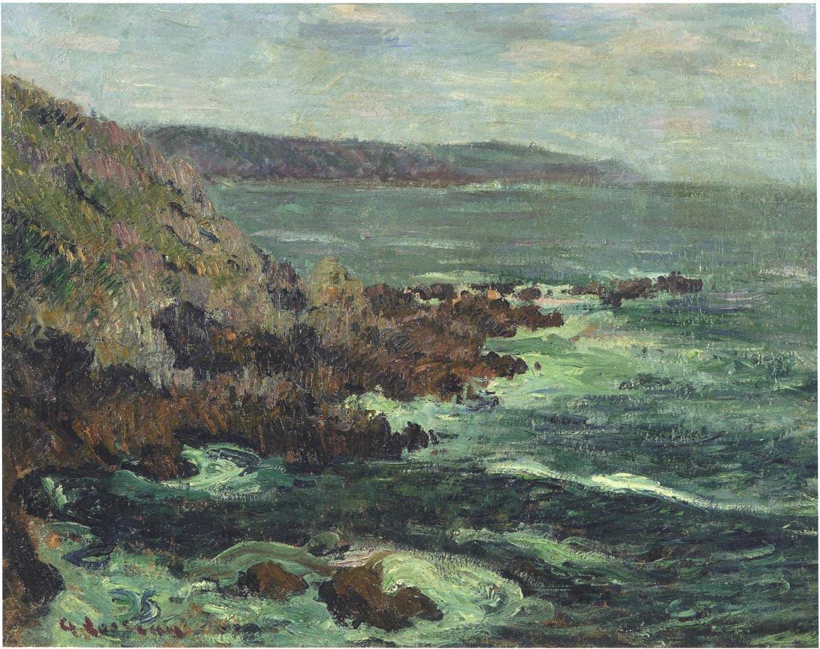 Rock Cliffs by the Sea in Britain - Gustave Loiseau