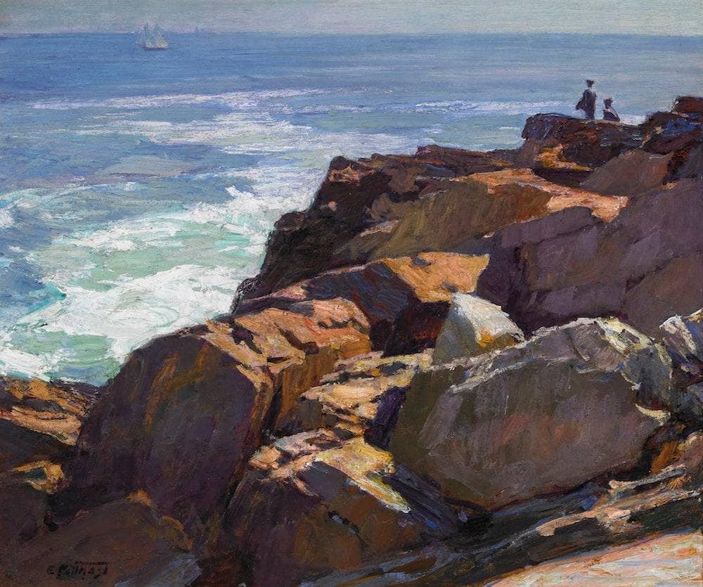 Rockbound Coast, Ogunquit by Edward Henry Potthast — hand-painted landscape oil painting reproduction on canvas