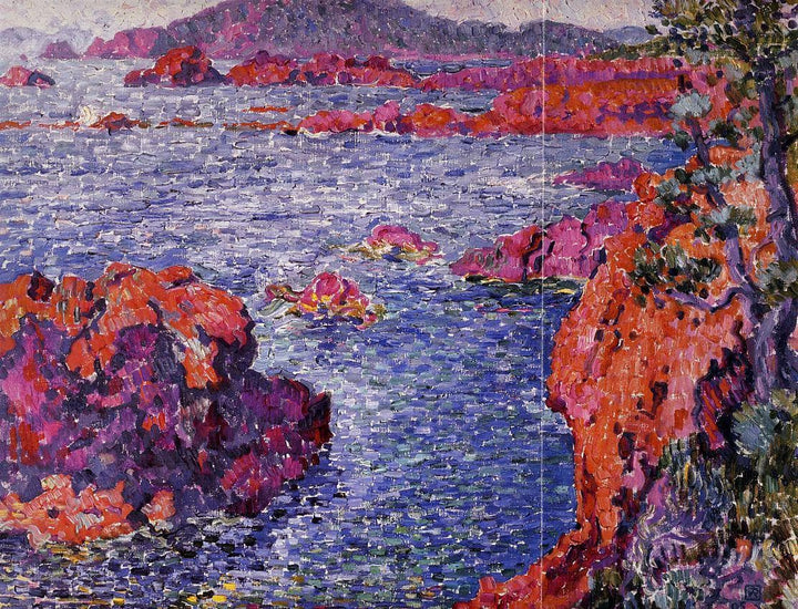 Rocks at Antheor by Theo van Rysselberghe — hand-painted landscape oil painting reproduction on canvas