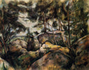 Rocks at Fountainebleau by Paul Cezanne — hand-painted botanical oil painting reproduction on canvas