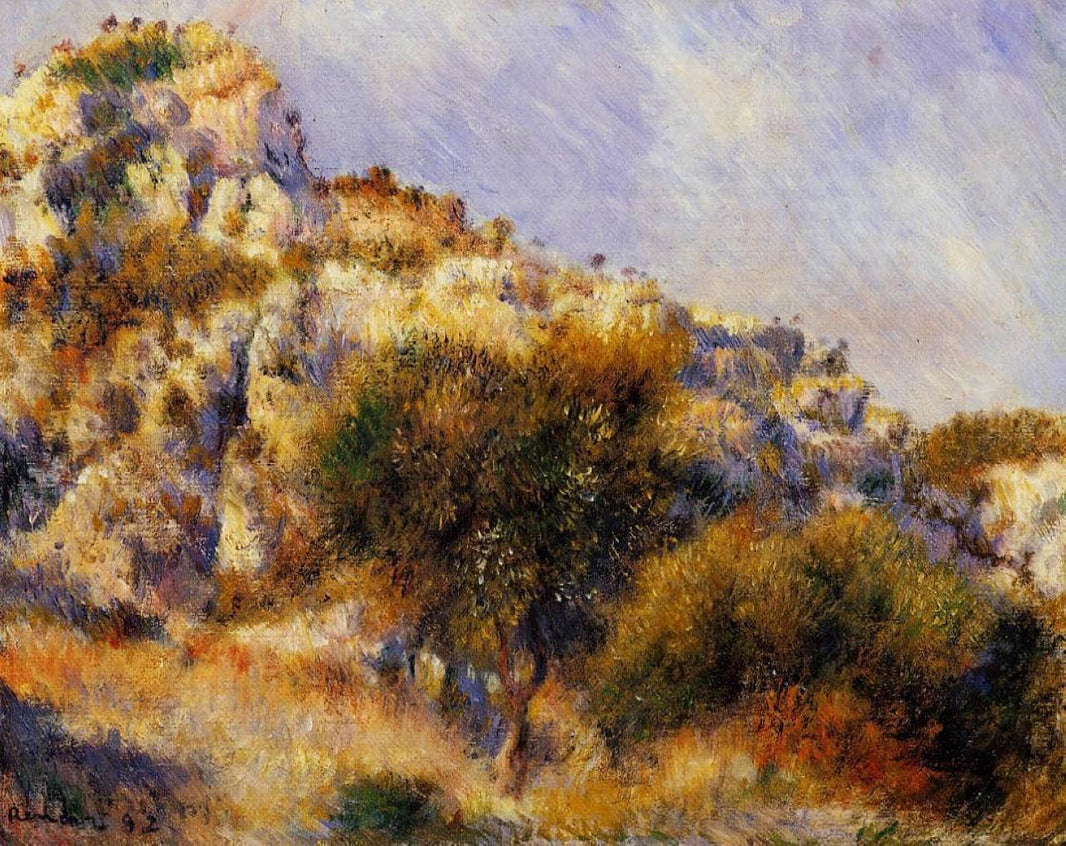 Rocks at l'Estaque by Pierre-Auguste Renoir — hand-painted botanical oil painting reproduction on canvas
