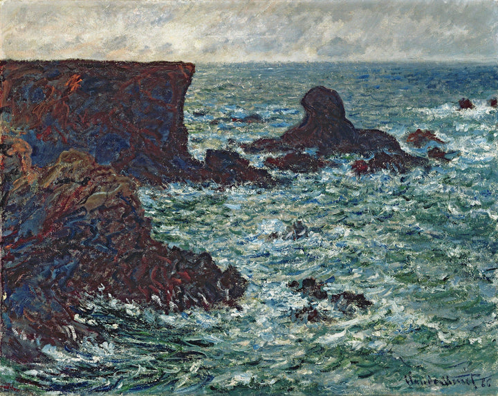 Rocks at Port Coton, the Lion Rock by Claude Monet — hand-painted landscape oil painting reproduction on canvas