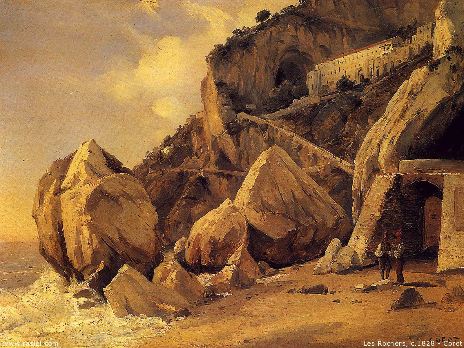 Rocks in Amalfi - Camille Corot