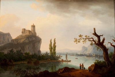 Rocky Coastline with Castle by Jean-Joseph-Xavier Bidauld — oil painting reproduction