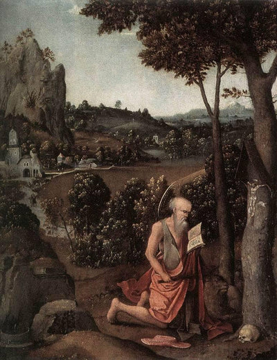 Rocky Landscape with Saint Jerome in master bedroom