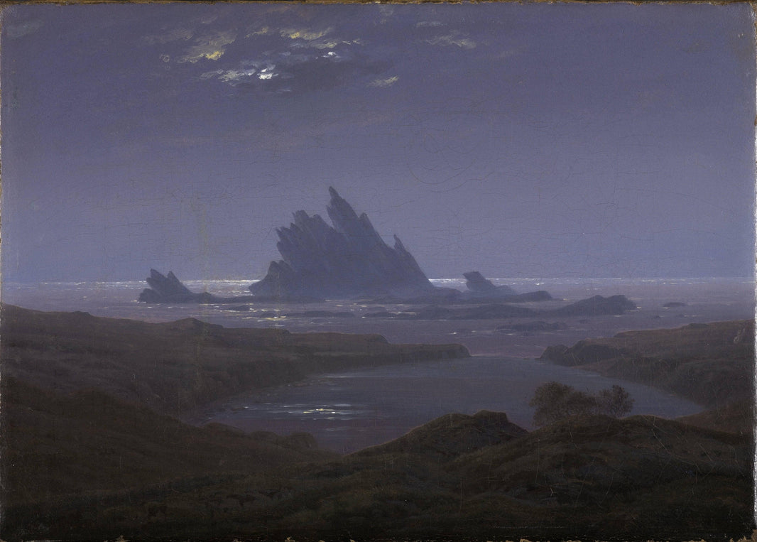 Rocky Reef on the Seashore by Caspar David Friedrich — hand-painted landscape oil painting reproduction on canvas