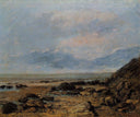 Rocky Seashore by Gustave Courbet — hand-painted landscape oil painting reproduction on canvas