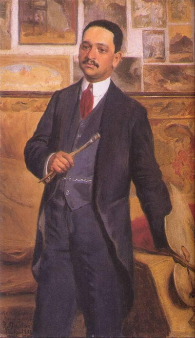 Portrait of João Timóteo Da Costa in modern living room