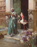 Entering the Palace Gardens by Rudolf Ernst — hand-painted cultural oil painting reproduction on canvas