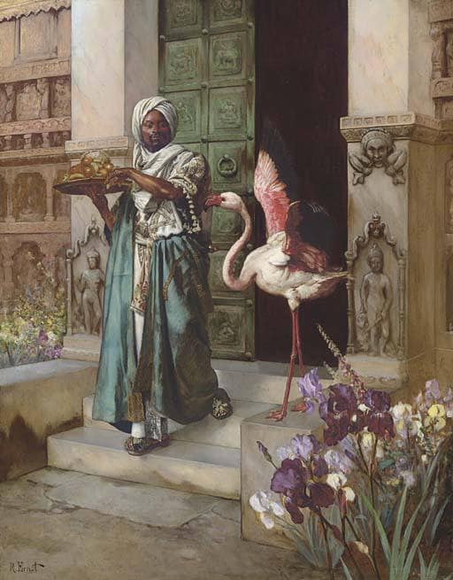Entering the Palace Gardens by Rudolf Ernst — hand-painted cultural oil painting reproduction on canvas