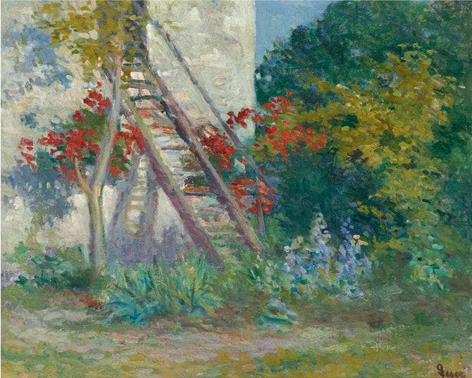 Rolleboise, The Workshop Staircase by Maximilien Luce — hand-painted landscape oil painting reproduction on canvas