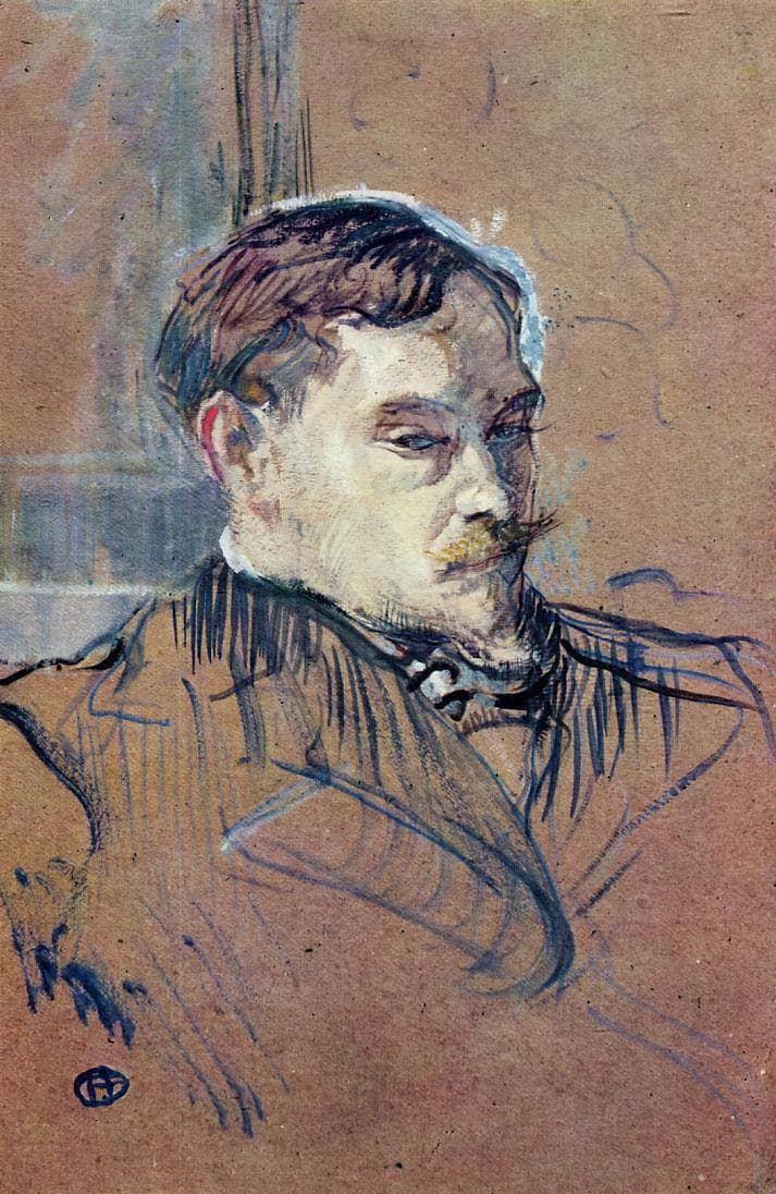 Romain Coolus by Henri de Toulouse-Lautrec — hand-painted portrait oil painting reproduction on canvas