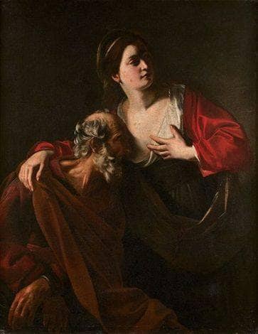 Roman Charity by Nicolas Tournier — hand-painted portrait oil painting reproduction on canvas