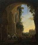 Roman Ruins with Shepherds by Jan Asselijn — hand-painted landscape oil painting reproduction on canvas