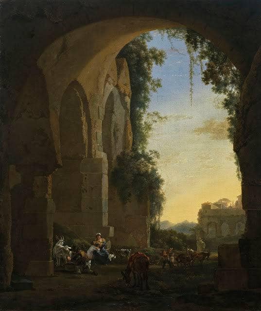 Roman Ruins with Shepherds