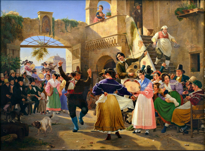 Romans Gathered for Merriment at an Osteria by Wilhelm Marstrand — hand-painted cultural oil painting reproduction on canvas