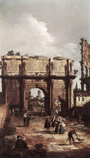 Rome: The Arch of Constantine by Canaletto — hand-painted architectural oil painting reproduction on canvas