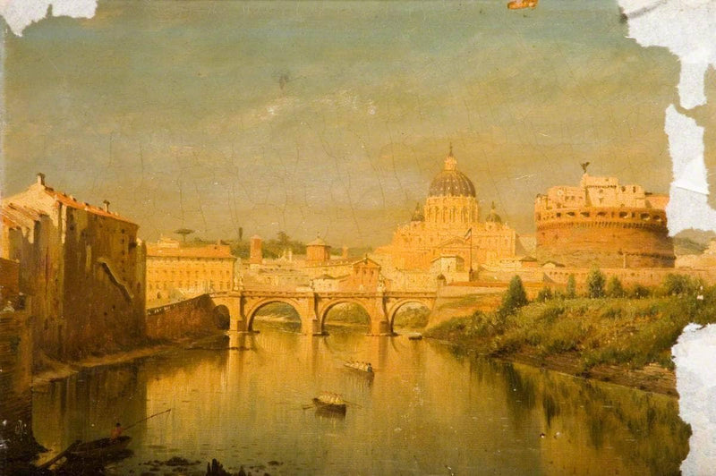 Rome, the Bridge of Sant'Angelo on gallery wrap