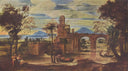 Römische Landschaft by Annibale Carracci — hand-painted architectural oil painting reproduction on canvas