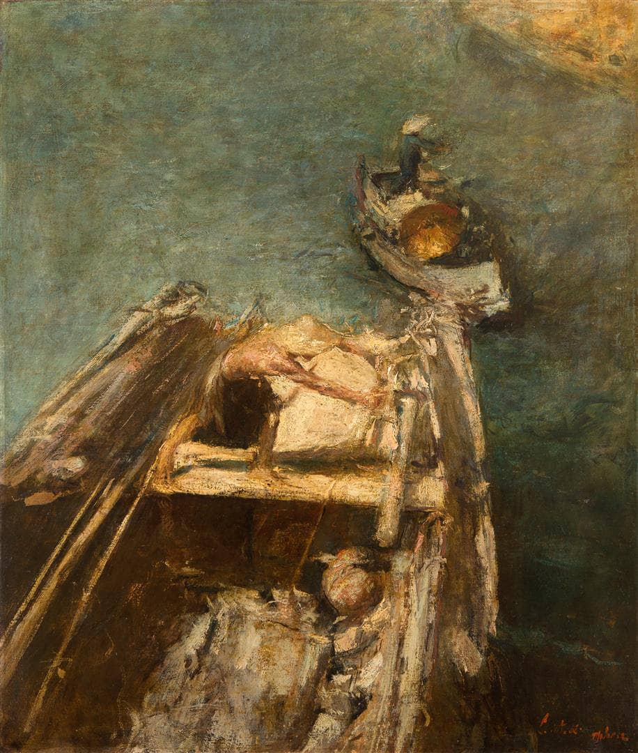 Along the shore (January 1939) by Romualdo Locatelli — hand-painted abstract oil painting reproduction on canvas