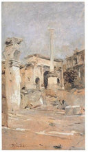 Vestiges of the Forum by Romualdo Locatelli — hand-painted architectural oil painting reproduction on canvas