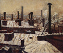Rooftops in the Snow, Paris by Gustave Caillebotte — hand-painted architectural oil painting reproduction on canvas