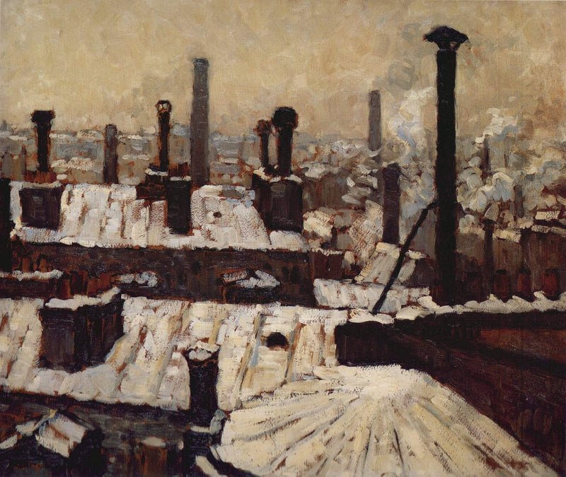 Rooftops in the Snow, Paris on gallery wrap
