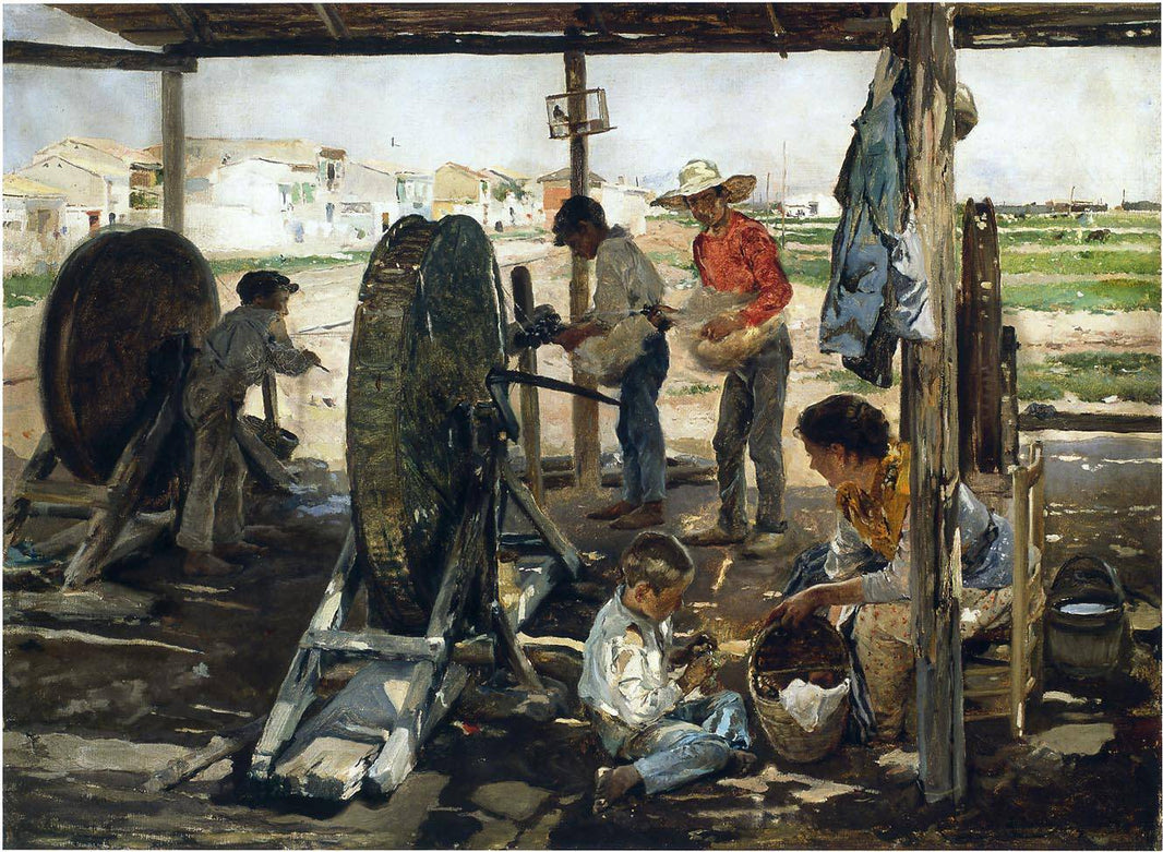 Ropemakers by Joaquín Sorolla, hand-painted architectural oil painting reproduction on canvas