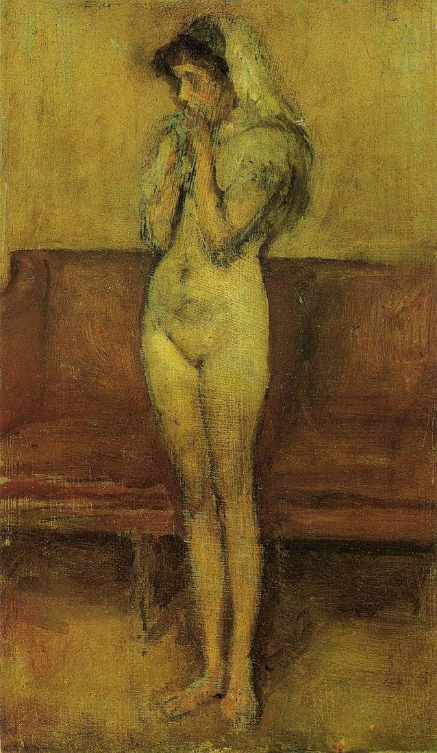 Rose and Brown: La Cigale by James McNeill Whistler — hand-painted portrait oil painting reproduction on canvas