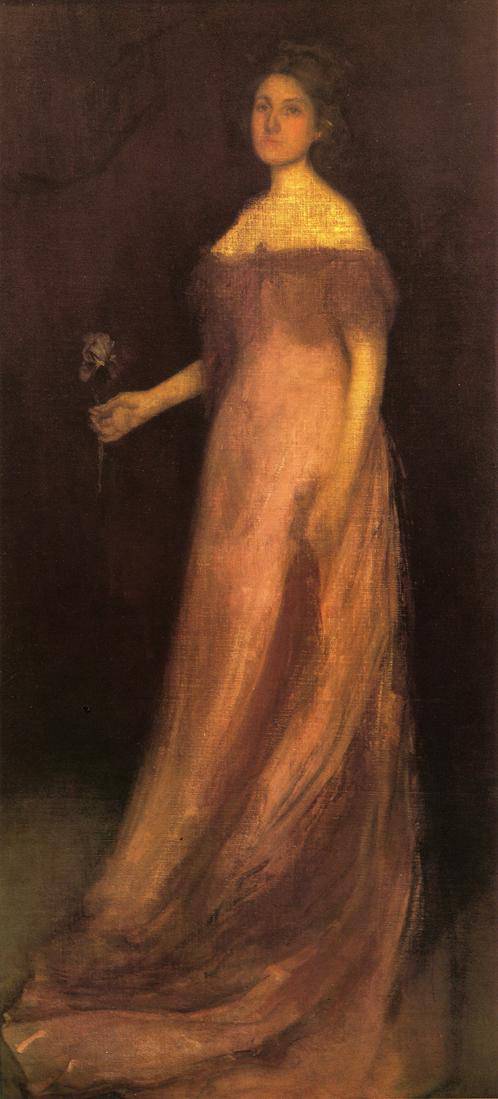 Rose and Green: The Iris - Portrait of Miss Kinsella by James McNeill Whistler, hand-painted portrait oil painting reproduction on canvas