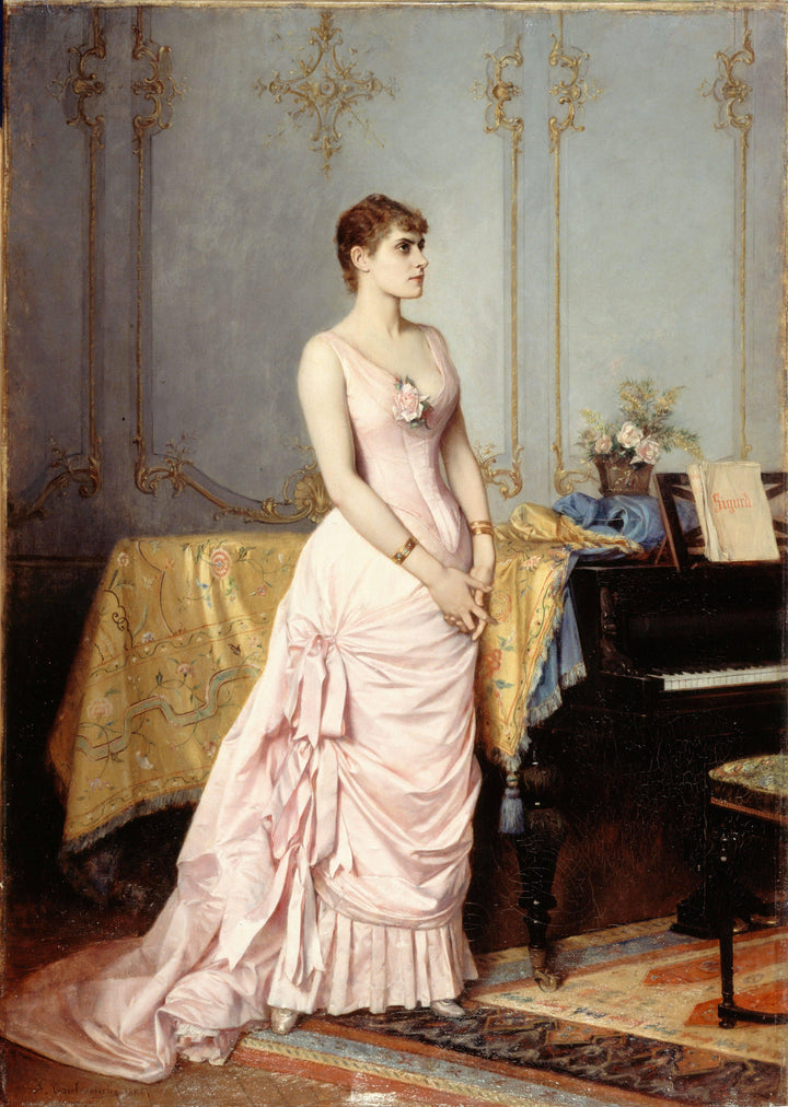 Rose Caron, French singer by Auguste Toulmouche — hand-painted portrait oil painting reproduction on canvas