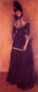 Rose et Argent: La Jolie Mutine by James McNeill Whistler, male oil painting wall art, Impressionism