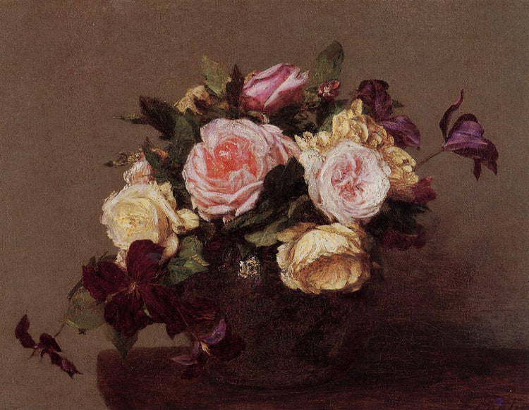 Roses and Clematis - Henri Fantin-Latour