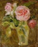 Roses by Berthe Morisot — hand-painted botanical oil painting reproduction on canvas