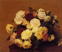 Roses by Henri Fantin-Latour — hand-painted botanical oil painting reproduction on canvas