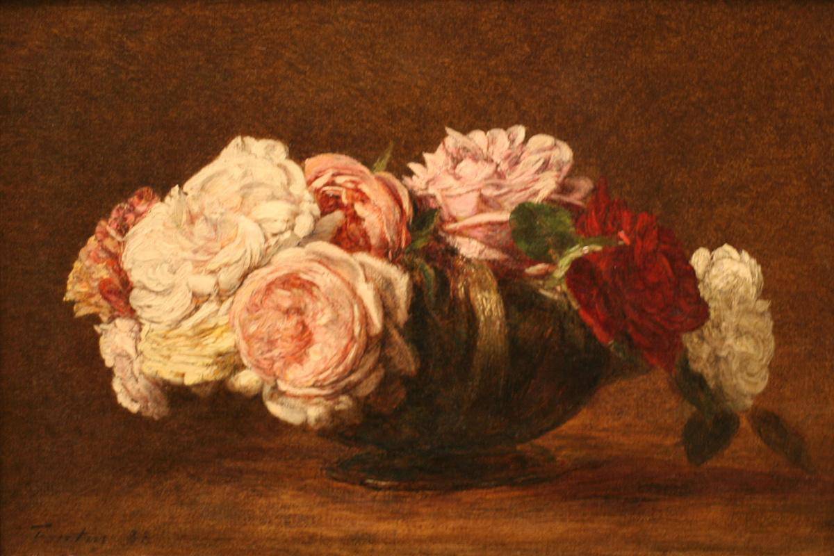 Roses in a Bowl - Henri Fantin-Latour