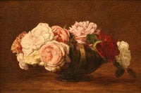 Roses in a Bowl by Henri Fantin-Latour — hand-painted botanical oil painting reproduction on canvas