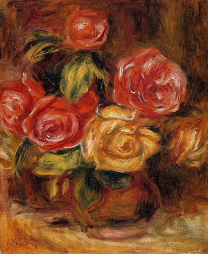 Roses in a Vase - Pierre-Auguste Renoir