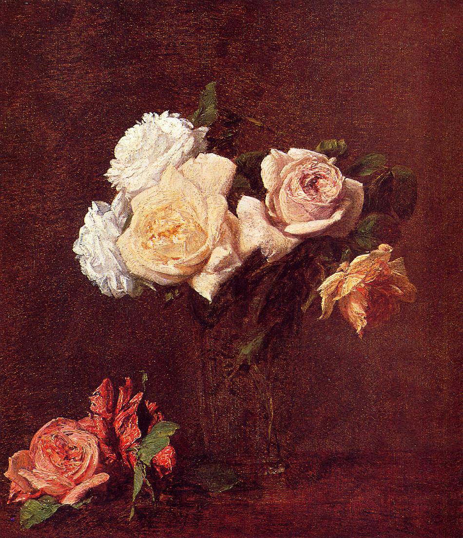 Roses in a Vase - Henri Fantin-Latour