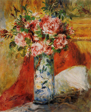 Roses in a Vase - Pierre-Auguste Renoir