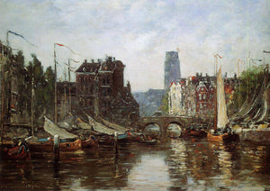 Rotterdam, Le Pont de Bourse - Eugene Boudin